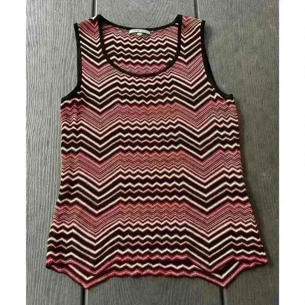 Anne Klein Knit Tank Sz Small Sleeveless Asymmetrical Hem